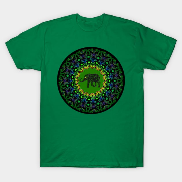 Kaleidoscopic Geometric Elephant For Luck T-Shirt by SartorisArt1